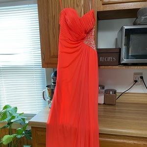 Neon Coral Prom Dress size 0